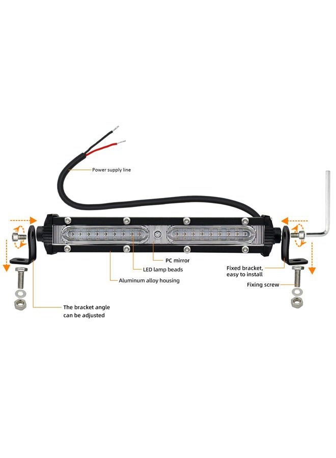 STDYSUN Ultra Slim Single Row Green LED Offroad Driving Fog Lights Bar - 2Pcs, 7Inch Waterproof Auxiliary Work Lights for Fish, Pig, Deer, Truck, Tractor, Boat, Cars - Image 3