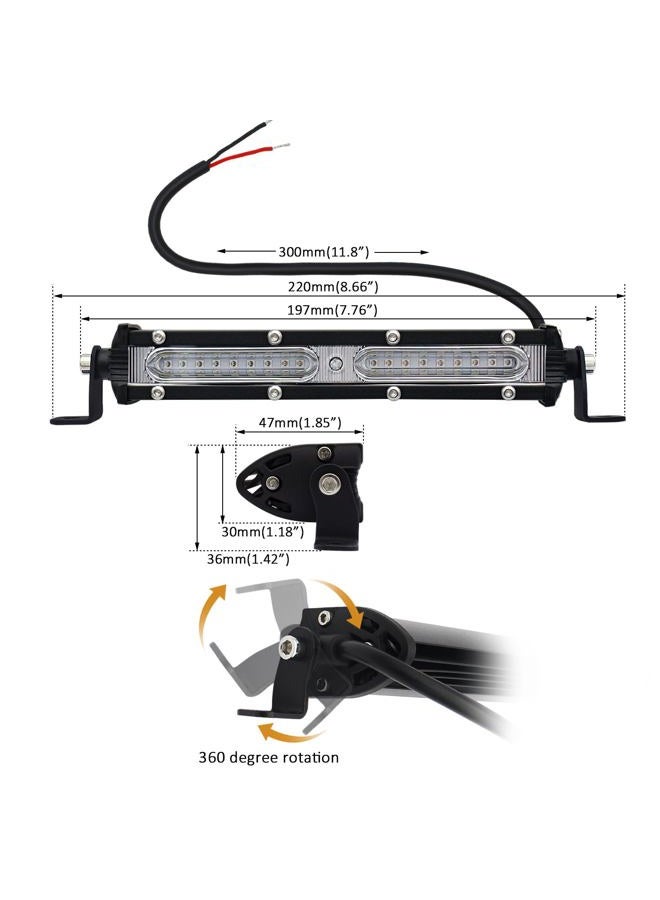 STDYSUN Ultra Slim Single Row Green LED Offroad Driving Fog Lights Bar - 2Pcs, 7Inch Waterproof Auxiliary Work Lights for Fish, Pig, Deer, Truck, Tractor, Boat, Cars - Image 2