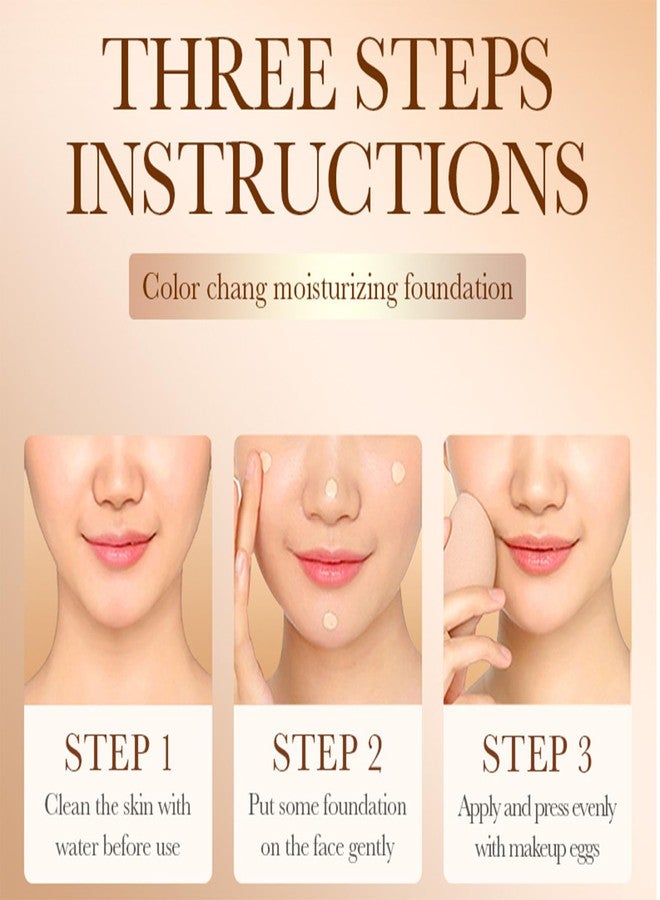 Grospe Color-Changing Foundation, High Coverage Long-Lasting Moisturizing Matching Self-Adjusting BB Cream, Suitable for All Skin Types, 1.05 Oz/30g Ivory White - Image 4
