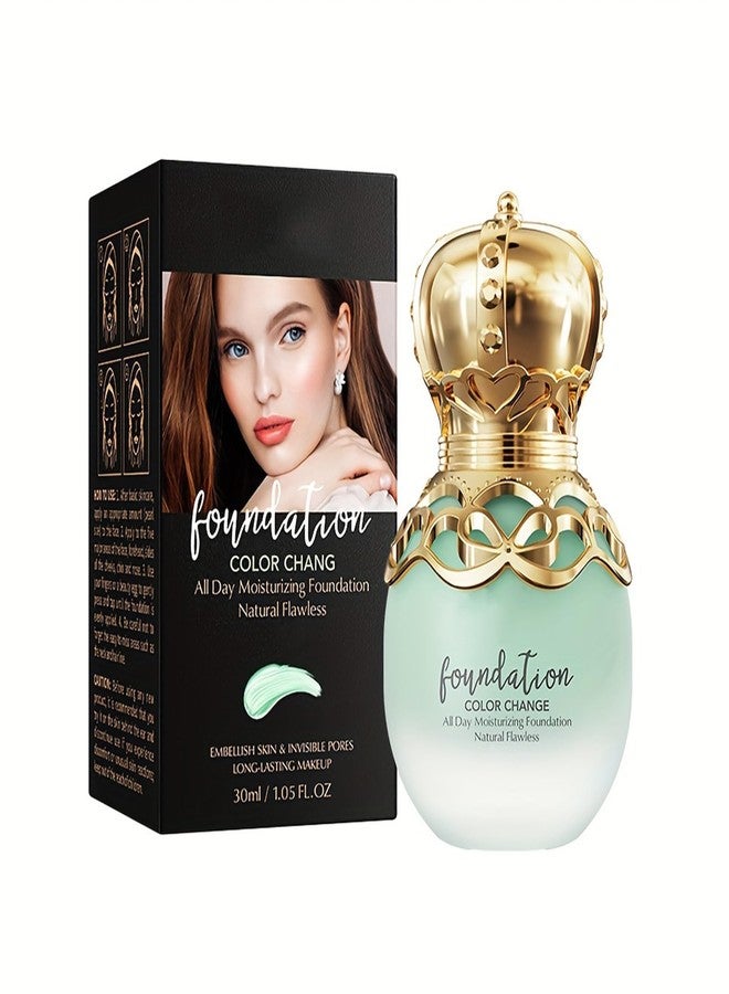 Grospe Color-Changing Foundation, High Coverage Long-Lasting Moisturizing Matching Self-Adjusting BB Cream, Suitable for All Skin Types, 1.05 Oz/30g Ivory White - Image 1