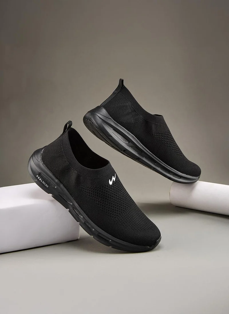 Campus  Men King Pro Memory Foam Slip-On Walking Shoes-Full Blk for Men | Best Price UAE