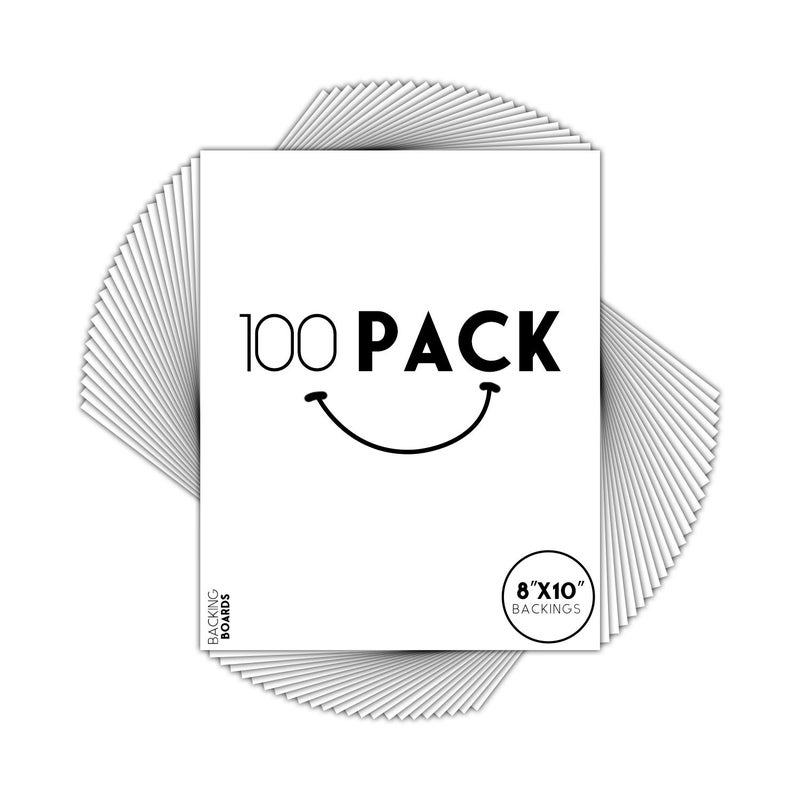 Golden State Art Pack of 100 8x10 White Backing Boards 4Ply Thickness Signature Friendly Great for Photos Pictures Frames Prints