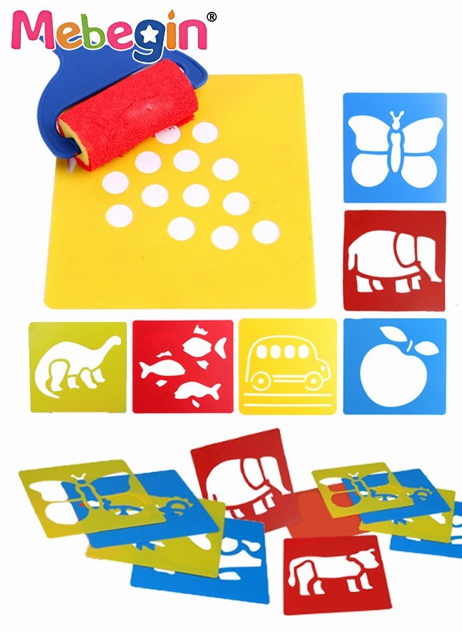 MEBEGIN - Drawing Template Kit Washable Painting Tools Graffiti Copy For Kids Simple Drawing Stencils Colorful Art Painting Template For Toddlers Preschooler Learning Tool - Image 1