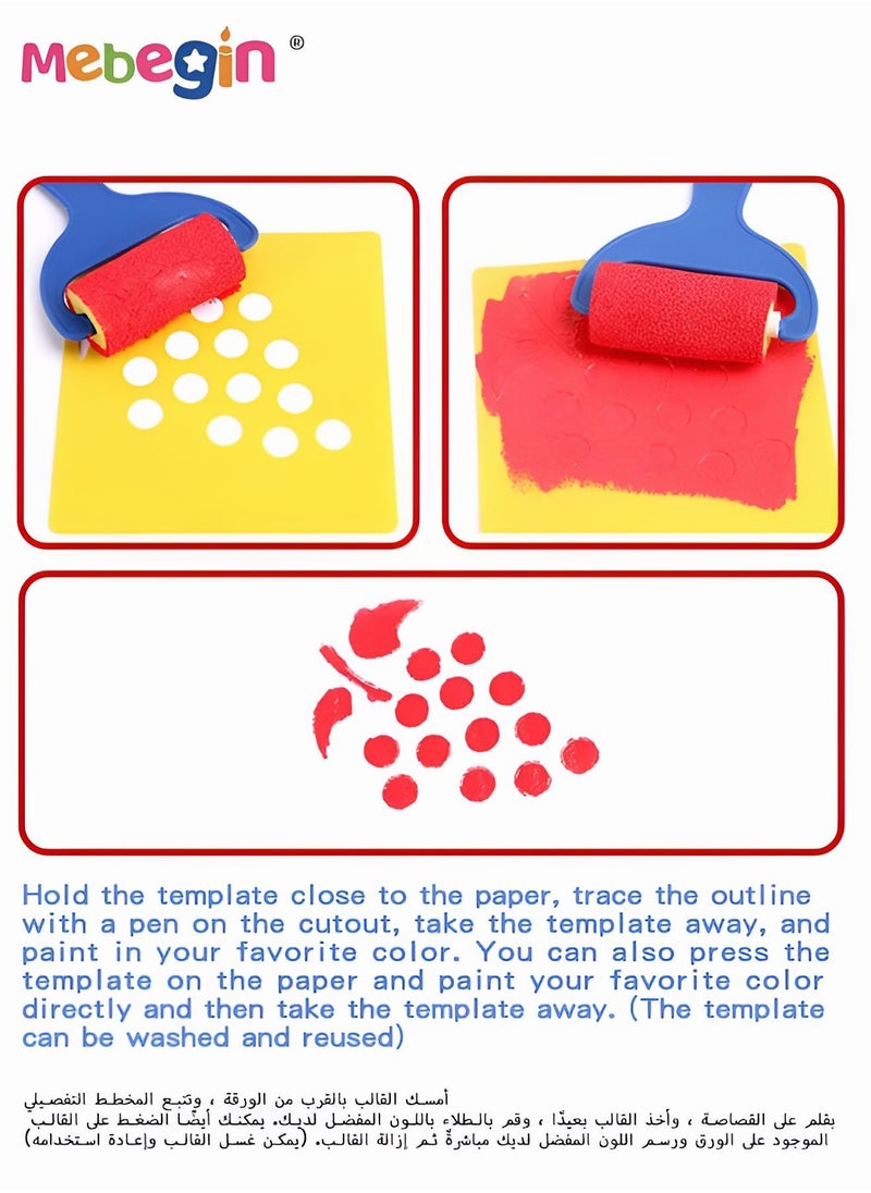 MEBEGIN - Drawing Template Kit Washable Painting Tools Graffiti Copy For Kids Simple Drawing Stencils Colorful Art Painting Template For Toddlers Preschooler Learning Tool - Image 1