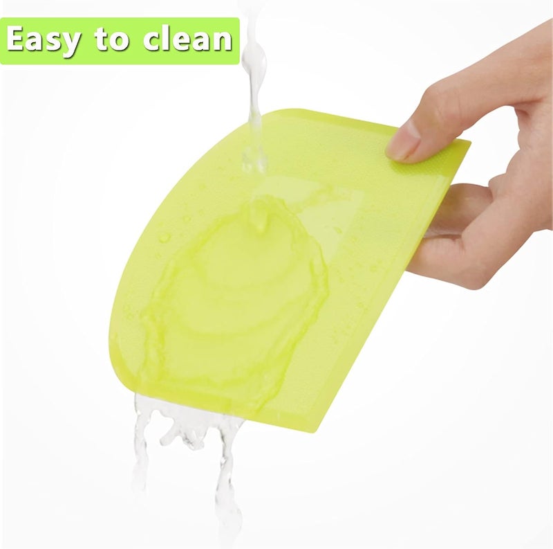 WAFJAMF 2 PCS Plastic Dough Scraper Bowl Scraper, Food-Grade Bench Scraper, Flexible Dough Cutter, Multipurpose Food Scrappers for Bread, Cake, Cream, Fondant(White+Green) - Image 4