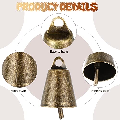 Geosar 40 Pcs Small Brass Bells for cow Horse Sheep, 2 Colors (Copper & Bronze) - Cattle Goat Farm Animal Bells for Dogs Collar, Long Distance(Novel Style) - Image 3