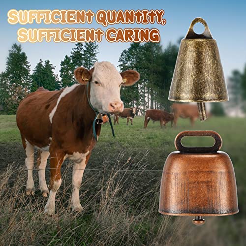 Geosar 40 Pcs Small Brass Bells for cow Horse Sheep, 2 Colors (Copper & Bronze) - Cattle Goat Farm Animal Bells for Dogs Collar, Long Distance(Novel Style) - Image 4