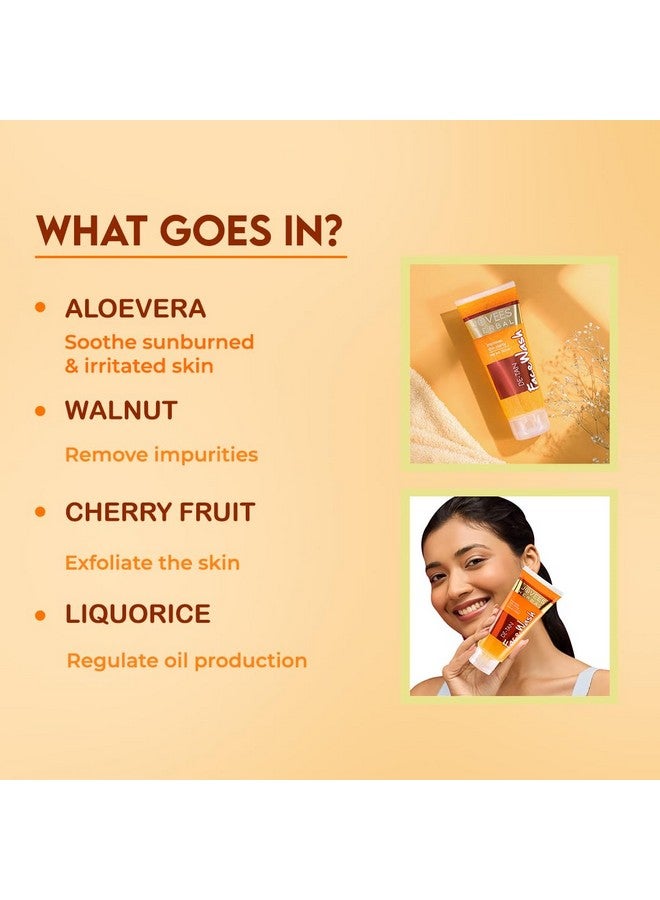 Jovees Herbal De-Tan Face Wash For Women/Men | Tan Removal, Brightening And Glowing Skin | Exfoliating And Clarifying 120 Ml (Pack Of 2) - Image 4