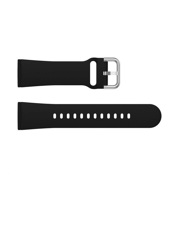 NIBEMINENT Silicone Replacement Strap Watchband For Fitbit Versa 3 Black - Image 2