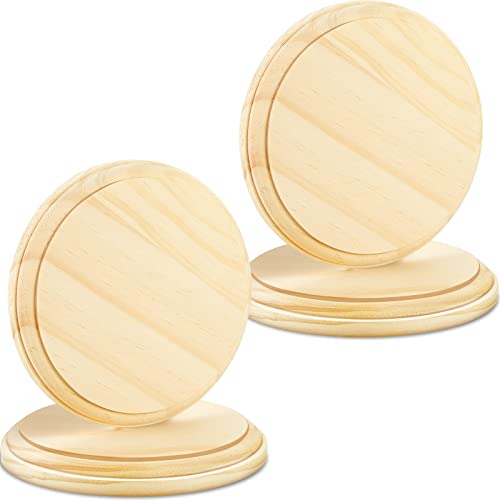 Jetec Jetec 4 Pieces Wooden Round Plaque Unfinished Natural Wood Circles for Crafts DIY Coaster Base Painting Projects Gifts Home Decor5 Inch 