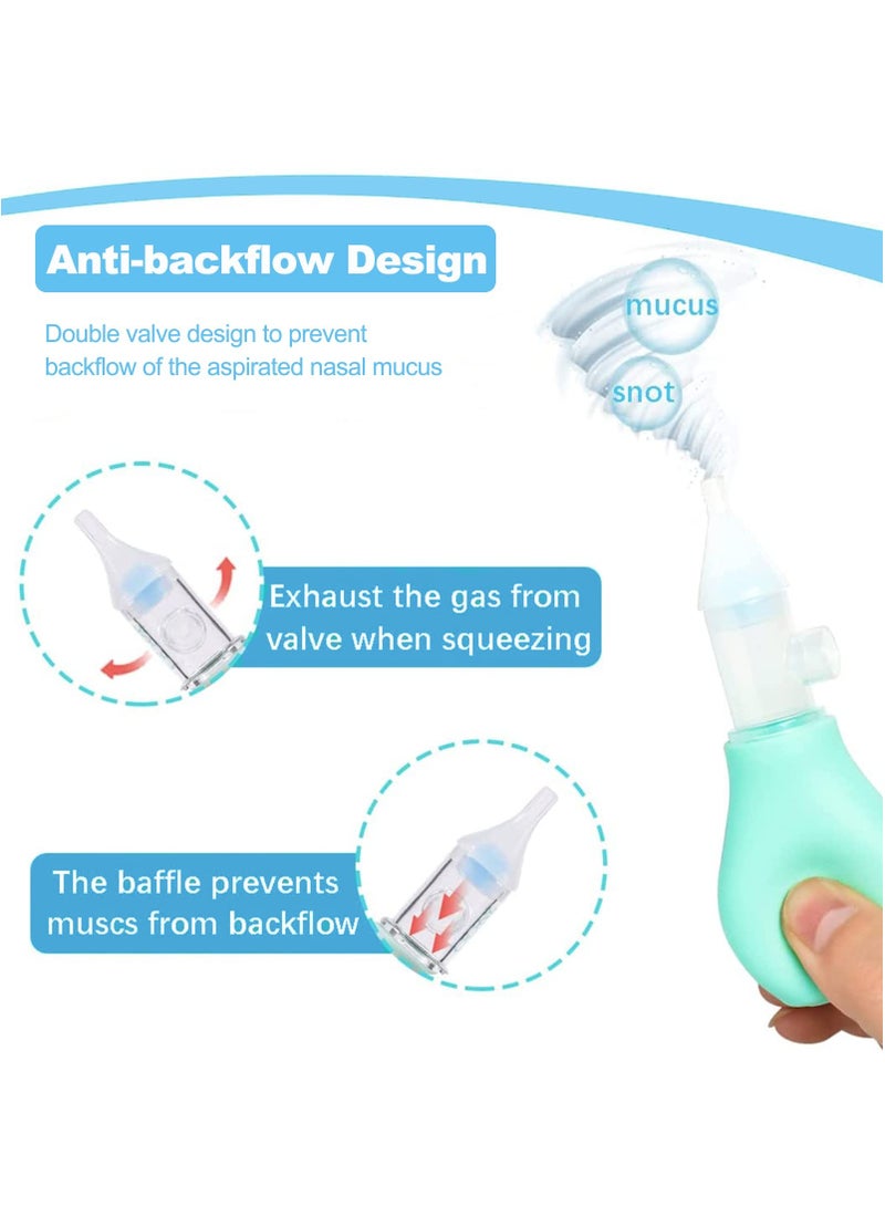 SYOSI Silicone Baby Nasal Aspirator, Premium Anti-backflow Nose Cleaner, Manual Nasal Snot Sucker with Carrying Case, and Nose Cleaning Tweezers for Nose Congestion Relief in Babies and Toddlers(2 Packs) - Image 4
