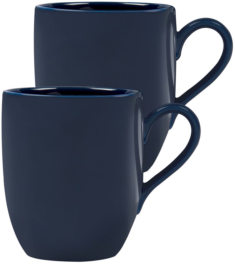 DANKOTUWA, world-class tableware Dankotuwa Fine Porcelain Glazed Tea Coffee Mugs Set of 2 | Scratch Resistant | Hard Chip Resistant | Dishwasher and Microwave Safe (350 ml) Blue - Image 1