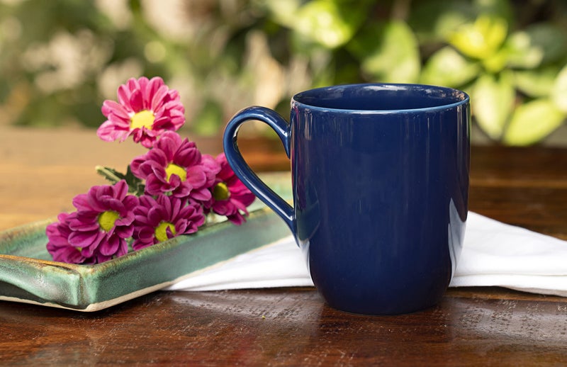 DANKOTUWA, world-class tableware Dankotuwa Fine Porcelain Glazed Tea Coffee Mugs Set of 2 | Scratch Resistant | Hard Chip Resistant | Dishwasher and Microwave Safe (350 ml) Blue - Image 4