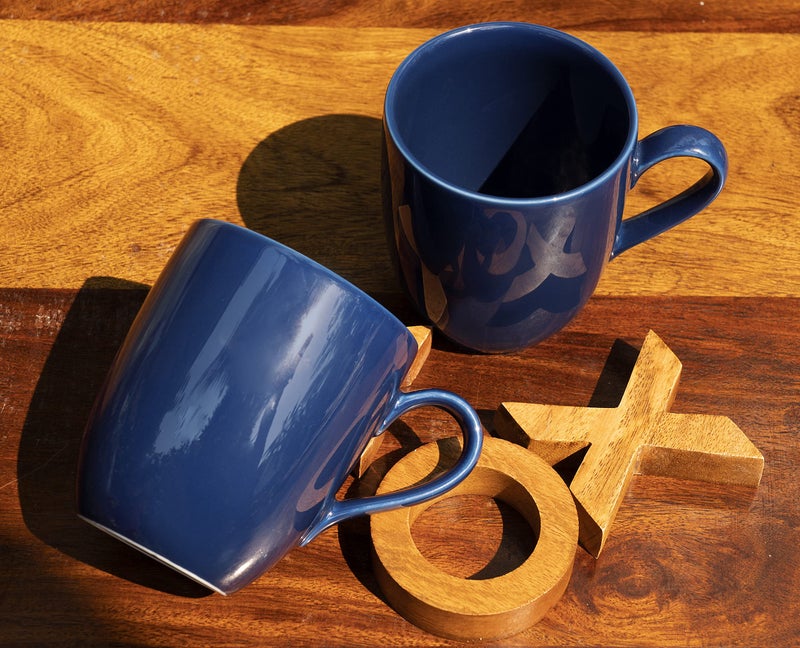 DANKOTUWA, world-class tableware Dankotuwa Fine Porcelain Glazed Tea Coffee Mugs Set of 2 | Scratch Resistant | Hard Chip Resistant | Dishwasher and Microwave Safe (350 ml) Blue - Image 3