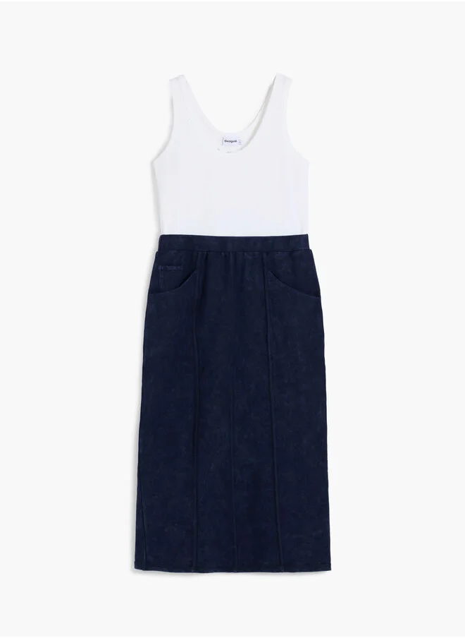 DESIGUAL Combined Midi Dress