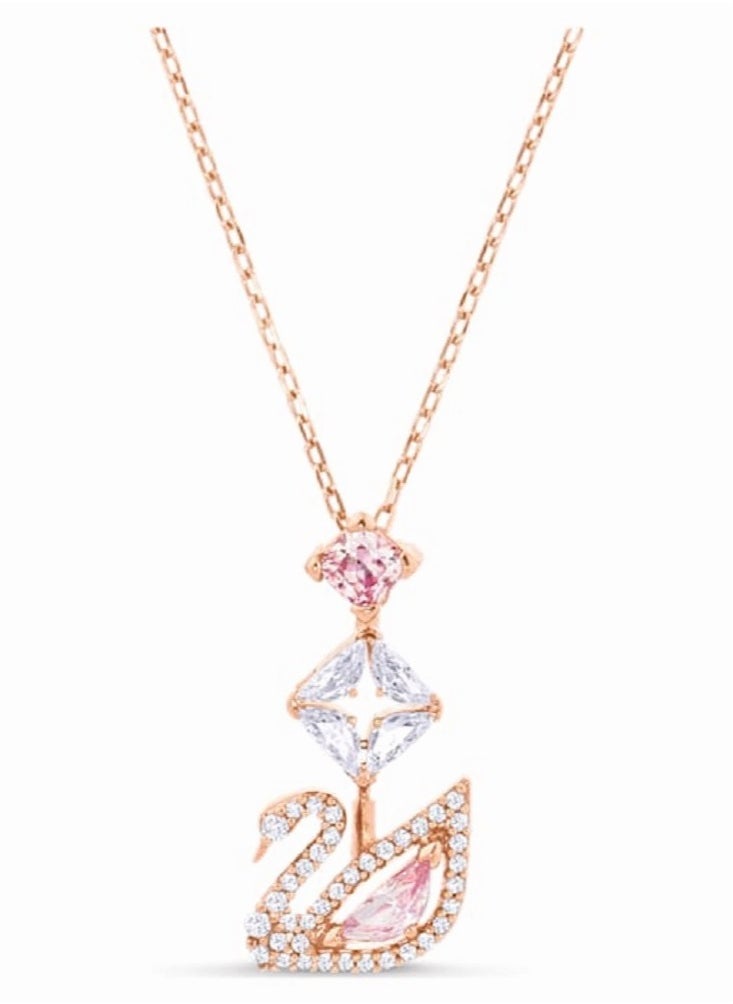 Generic Dazzling Swan Design Stone Studded Pendant Necklace  - Image 1
