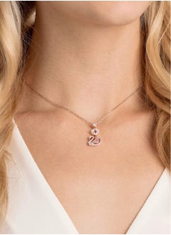 Generic Dazzling Swan Design Stone Studded Pendant Necklace  - Image 2