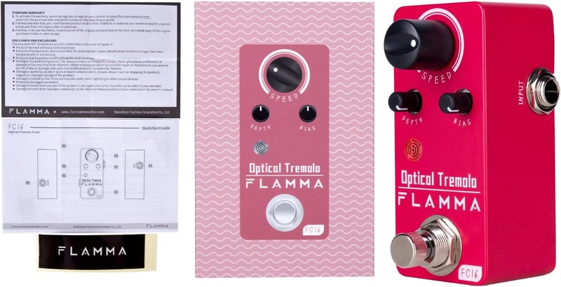 FLAMMA FC16 Optical Tremolo Guitar Effects Pedal Mini Portable True Bypass - Image 5