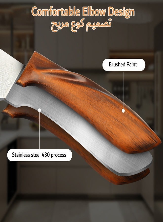 SSGP 5 Pieces Japanese Chef Knife Set, Ultra Sharp Kitchen Knives Set Include Cleaver, Bread Knife, Santoku Knife, Utility Knife, Paring Knife, Sturdy Durable Kitchen Cutlery Set - Image 3