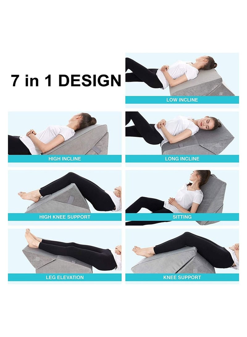 Cool Baby COOLBABY Bed Wedge Pillow Memory Foam Top Adjustable Folding Incline Cushion Maternity Cushion Memory Cotton Filling  - Image 4