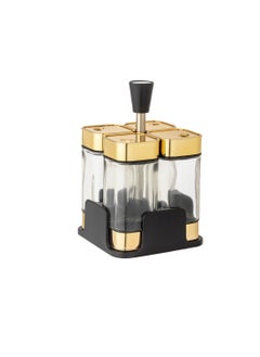 Dania Salt/Pepper Shaker Set of 4 Glass with Stainless Steel  - Image 1