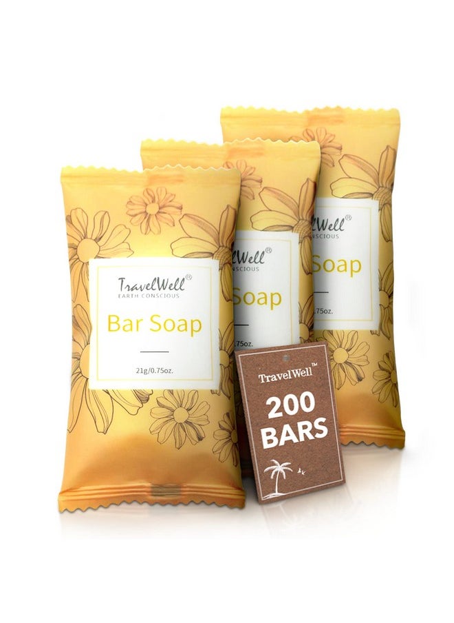 Travelwell - Bar Soap Bulk200 Pack 0.75 Oz Travel Size Soap Barsindividually Wrapped Hotel Soapgreat For Vacation Rental And Airbnb Toiletries Or Hygiene Kits Supplies - Image 1