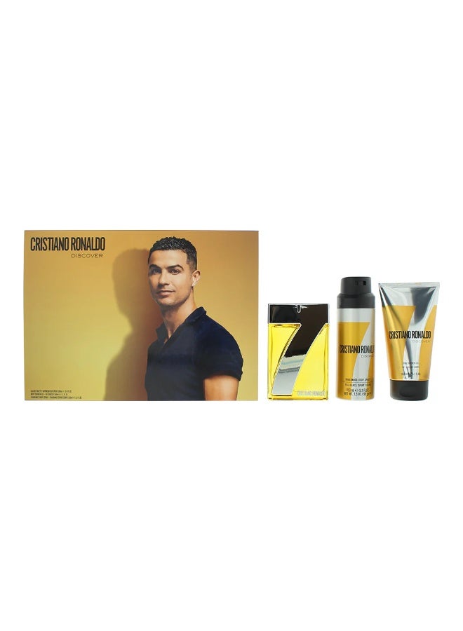 Cristiano Ronaldo CR7 Discover Gift Set 100ml EDT + 150ml Shower Gel + 150ml Body Spray - Image 2