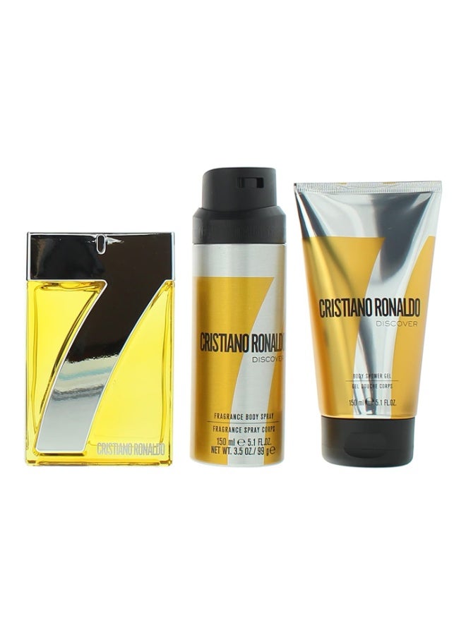 Cristiano Ronaldo CR7 Discover Gift Set 100ml EDT + 150ml Shower Gel + 150ml Body Spray - Image 3