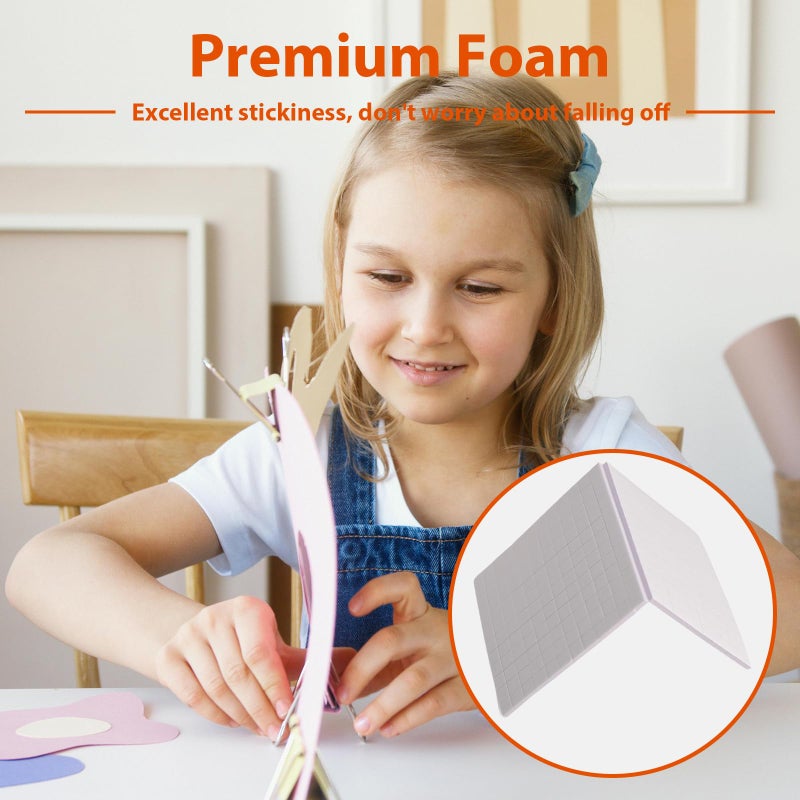SISABAMA 8 Sheets 1320 Pcs Foam Squares 2 Sizes Double Sided Foam Tape Adhesive Dots Mount Stickers for Crafts Office Supplies DIY Crafting Scrapbook Halloween Christmas 2 Sizes (0.47in/12mm, 0.24in/6mm) - Image 5