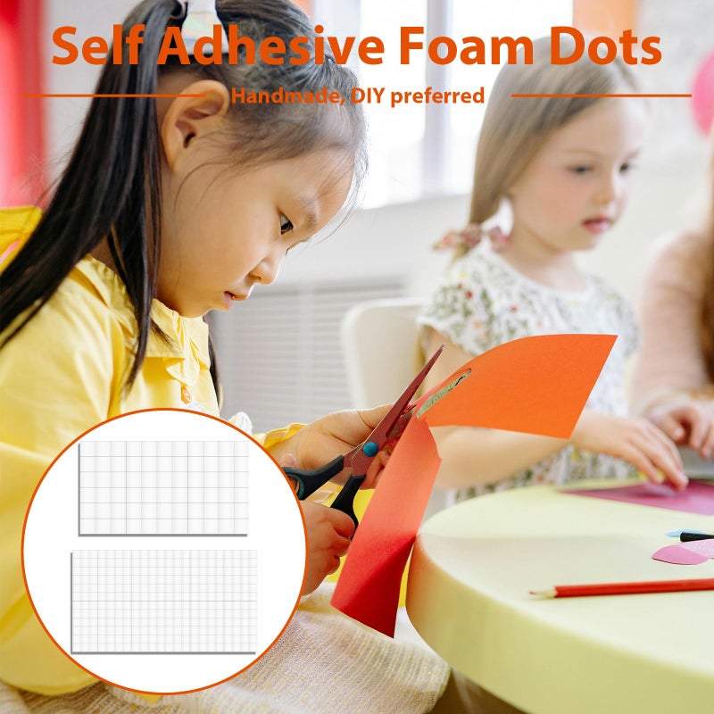 SISABAMA 8 Sheets 1320 Pcs Foam Squares 2 Sizes Double Sided Foam Tape Adhesive Dots Mount Stickers for Crafts Office Supplies DIY Crafting Scrapbook Halloween Christmas 2 Sizes (0.47in/12mm, 0.24in/6mm) - Image 3