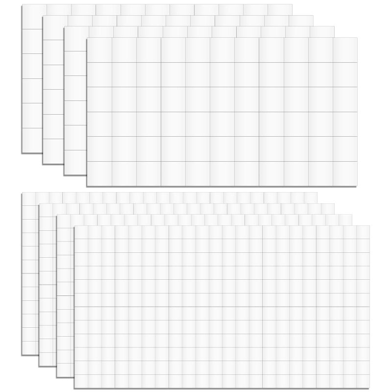 SISABAMA 8 Sheets 1320 Pcs Foam Squares 2 Sizes Double Sided Foam Tape Adhesive Dots Mount Stickers for Crafts Office Supplies DIY Crafting Scrapbook Halloween Christmas 2 Sizes (0.47in/12mm, 0.24in/6mm) - Image 1
