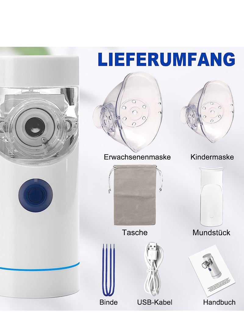 Generic - Silent Portable Inhaler Nebuliser with Mouthpiece and Mask, USB Rechargeable Inhaler for Children and Adults - Image 1