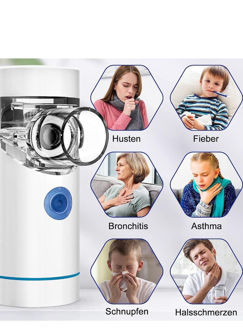 Generic - Silent Portable Inhaler Nebuliser with Mouthpiece and Mask, USB Rechargeable Inhaler for Children and Adults - Image 1