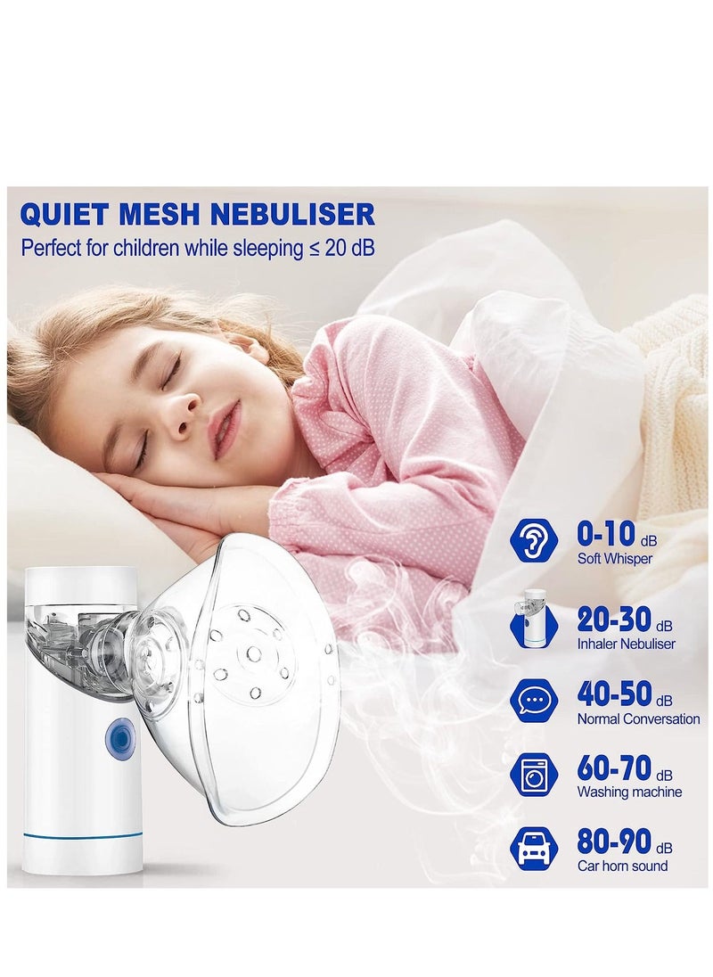 Generic - Silent Portable Inhaler Nebuliser with Mouthpiece and Mask, USB Rechargeable Inhaler for Children and Adults - Image 1