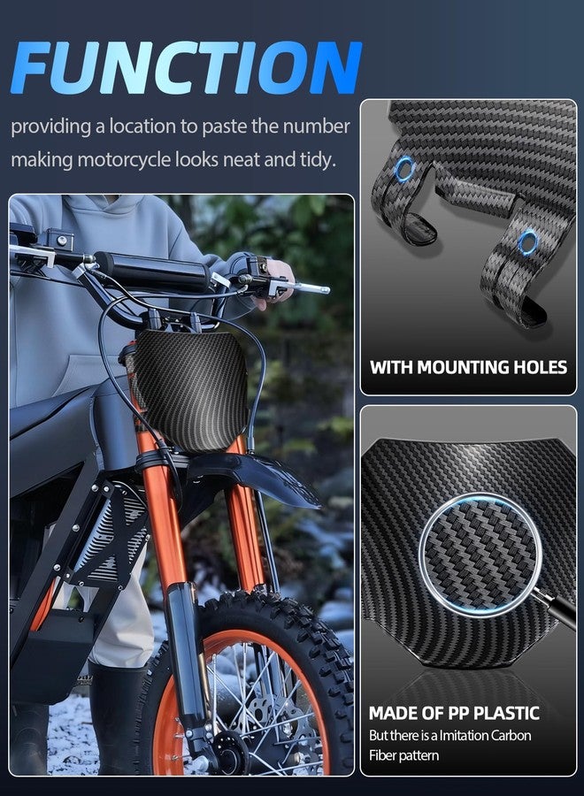 BAOUFF Front Number Plate for Ebike,8.78″*6.69″ Plate Replacement for Ridstar Q20/Tutti Soleil 01/Surron Light Bee/Talaria Sting MX3 MX4 MX5/E Ride Pro/Super 73/X160/X260 - Imitation Carbon Fiber - Image 4