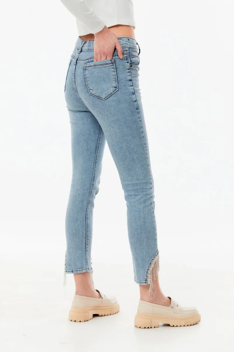 FullaModa Stone High Waist Straight Fit Girl's Jean