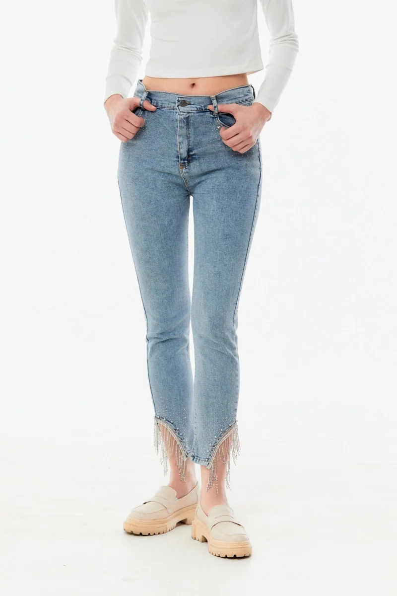 FullaModa Stone High Waist Straight Fit Girl's Jean