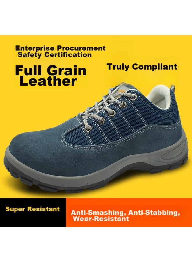 FUCHENG Fucheng Safety Shoes For Men, Breathable Steel Toe Cap, Anti-smashing, Anti-puncture, Wear-resistant, Solid Sole, Work Protection Safety Shoes, Blue, Size 37 - Image 2
