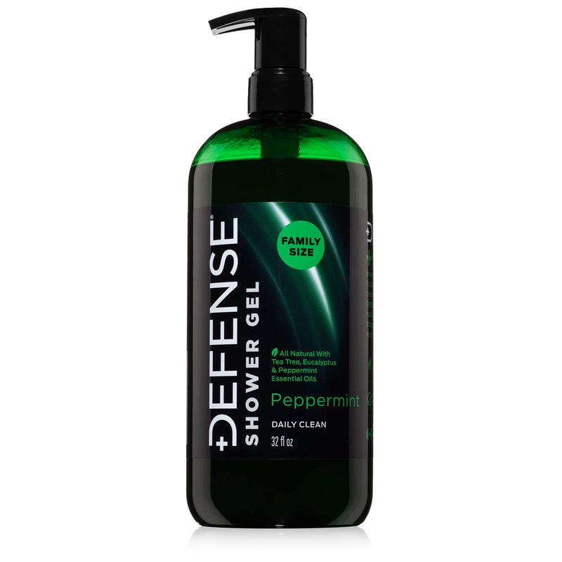 Defense Soap Peppermint Tea Tree Body Wash | All Natural Organic Shower Soap for Athletes | Odor Control & Skin Fungal Protection for Sports, Post Workout & Recovery - 32 oz - Image 1