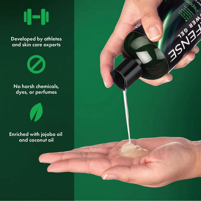 Defense Soap Peppermint Tea Tree Body Wash | All Natural Organic Shower Soap for Athletes | Odor Control & Skin Fungal Protection for Sports, Post Workout & Recovery - 32 oz - Image 4