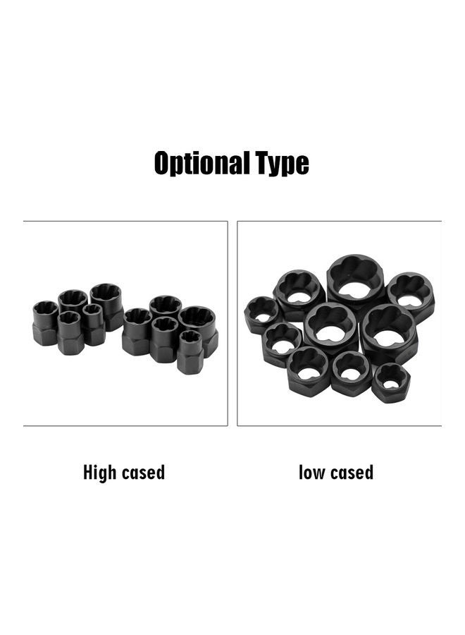 طقم أدوات لإزالة البراغي والصواميل والبراغي التالفة مكون من 10 قطع متعدد الألوان 10x5x10سم - Image 4