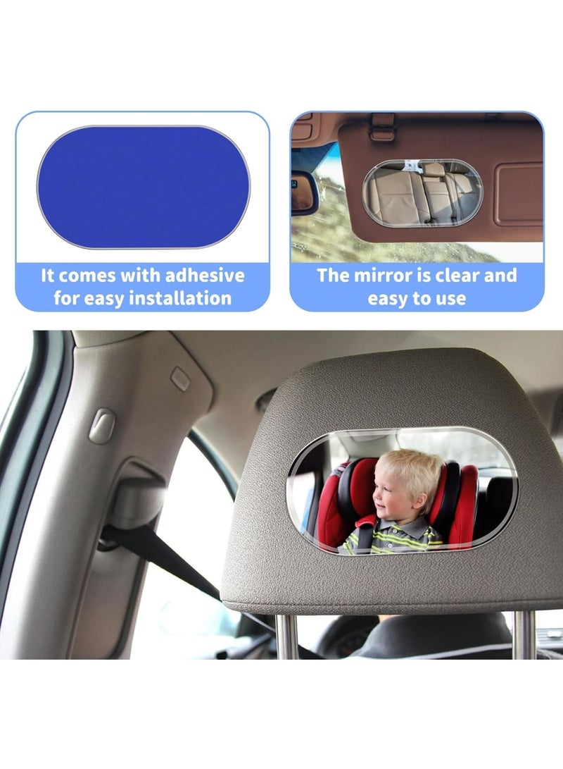 SYOSI Car Sun Visor Vanity Mirror, HD Makeup Mirrors with Stainless Steel Frame, Self-Adhesive Cosmetic Mirror for Women, Universal Fit for Car Sun Visor or Seatback - Image 2