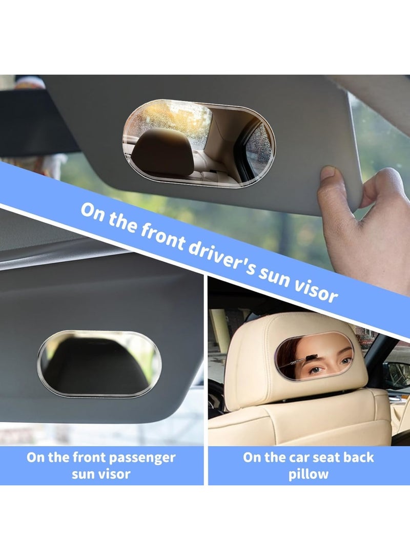 SYOSI Car Sun Visor Vanity Mirror, HD Makeup Mirrors with Stainless Steel Frame, Self-Adhesive Cosmetic Mirror for Women, Universal Fit for Car Sun Visor or Seatback - Image 3