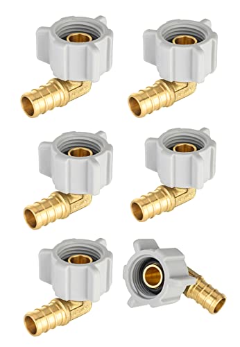 EFIELD 6 Pieces EFIELD Pex 12 Pex X 12 Female NPT Swivel Elbow Brass Barb Crimp Fittings ASTM F1807PEX18072086PCS - Image 1
