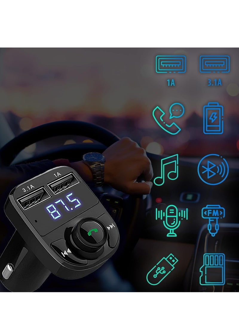 رات سو شاحن سيارة USB مزدوج سريع مع فم بلوتوث لاسلكي ومستقبل ومرسل MP3  - Image 5