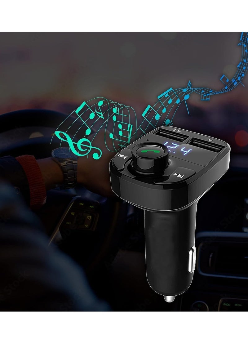 رات سو شاحن سيارة USB مزدوج سريع مع فم بلوتوث لاسلكي ومستقبل ومرسل MP3  - Image 4