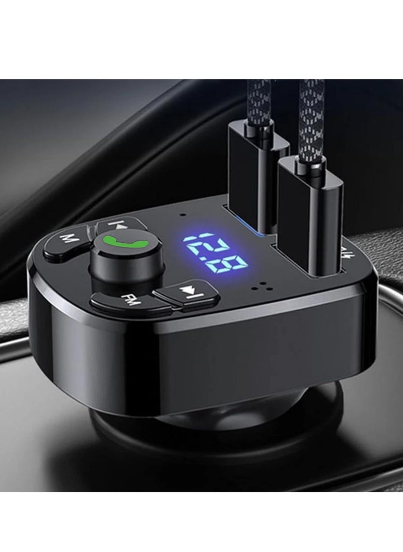رات سو شاحن سيارة USB مزدوج سريع مع فم بلوتوث لاسلكي ومستقبل ومرسل MP3  - Image 3