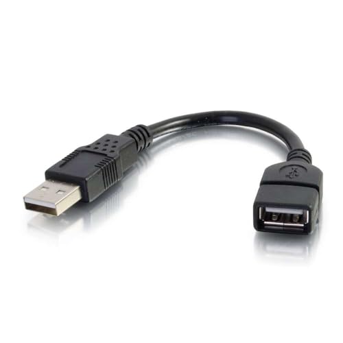 C2G Legrand USB Cable, USB A to A Cable, Short Extension USB Cable for USB Devices, 6 Inch USB Cord, Black, 1 Count, C2G 52119 - Image 1
