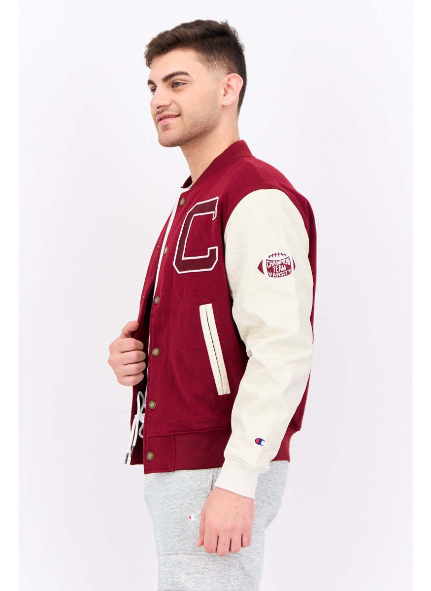 Champion Men Sportswear Fit Long Sleeve Outdoor Jackets, Burgundy  - Image 2