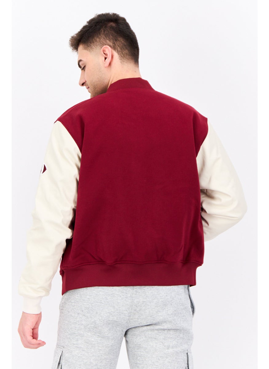 Champion Men Sportswear Fit Long Sleeve Outdoor Jackets, Burgundy  - Image 3